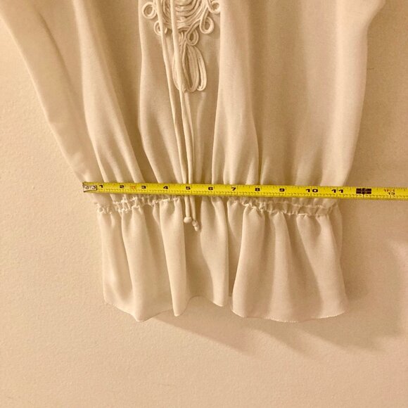 Max Studio Cream Flutter Sleeve Blouse Fairycore Size SP - Picture 8 of 8